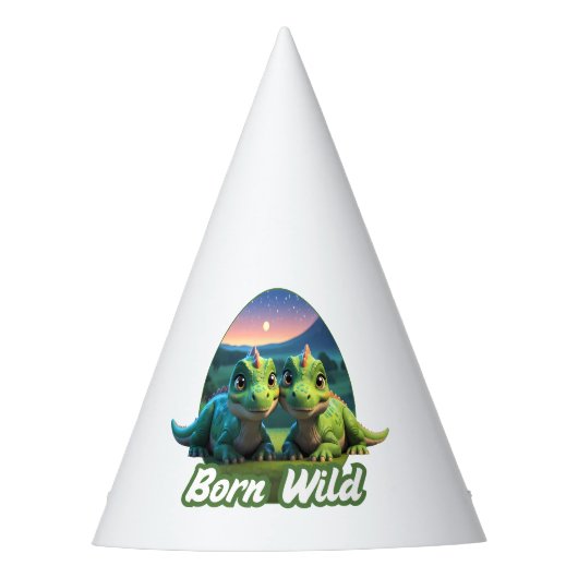 Zwei kleine Dinos - Born Wild Feesthoedjes (Voorkant)