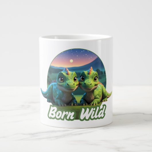 Zwei kleine Dinos - Born Wild  Grote Koffiekop (Voorkant)