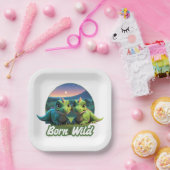 Zwei kleine Dinos - Born Wild  Papieren Bordje (Feest)