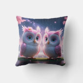 Zwei kleine Eulen in einer Traumwelt  Kussen (Achterkant)