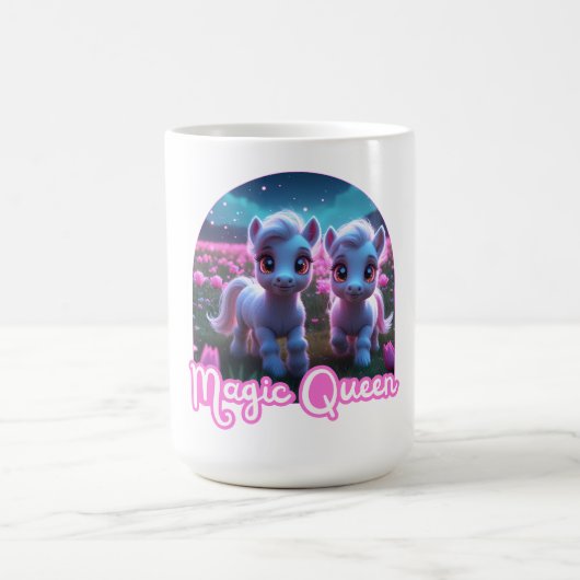 Zwei kleine süße Ponys - Magic Queen Koffiemok (Center)