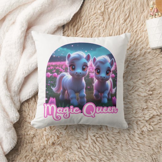 Zwei kleine süße Ponys - Magic Queen Kussen (Deken)
