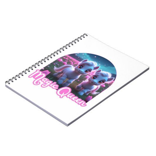 Zwei kleine süße Ponys - Magic Queen Notitieboek (Linkerzijde)