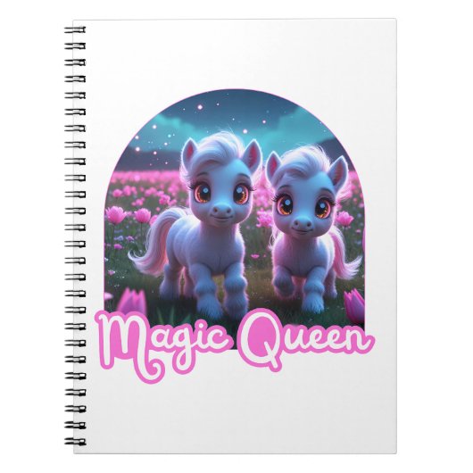 Zwei kleine süße Ponys - Magic Queen Notitieboek (Voorkant)