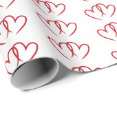 Zwei rote verbundene Herzen -Rolle Cadeaupapier (Rol Hoek)