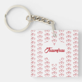 Zwei rote verbundene Herzen - Sleutelhanger