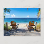 Zwei Strandstühle auf Holzsteg am Meer Briefkaart (Voorkant)