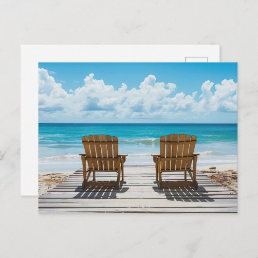Zwei Strandstühle mit Blick aufs Meer Briefkaart (Voorkant / Achterkant)