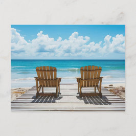 Zwei Strandstühle mit Blick aufs Meer Briefkaart