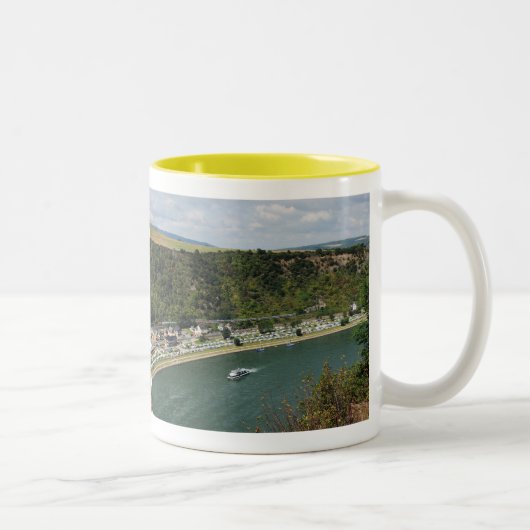 Zweifarbige Tasse gelb An der Loreley Tweekleurige Koffiemok (Rechts)