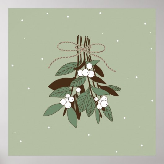 Zweige mit Schneebeeren Poster (Voorkant)