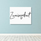Zweisamkeit, Duits woord, samenzijn, Duits Canvas Afdruk (Insitu (Houten vloer))