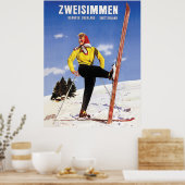 Zweisimmen, Bernese Oberland, Zwitserland, ski Poster (Keuken)
