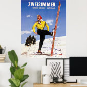 Zweisimmen, Bernese Oberland, Zwitserland, ski Poster (Thuiskantoor)