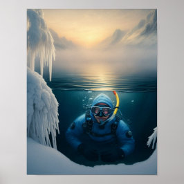 Zwem als de vissen in de winter poster