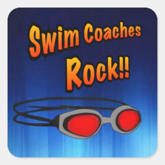 Zwem Coaches Rock!! Vierkante Sticker