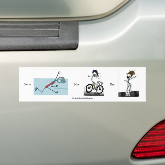 Zwem de bumpersticker van de Looppas van de Fiets (Op auto)