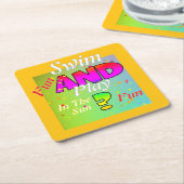 Zwem en Speel Kartonnen Onderzetters (Schuin)