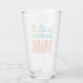 Zwem Fiets Ren Drink Grappige Triatlon Drinken Glas (Achterkant)