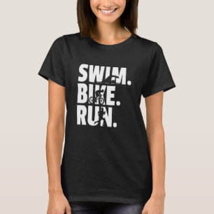 Zwem Fiets Ren Grafisch Hardlopen Zwemmen Fietsen T-shirt