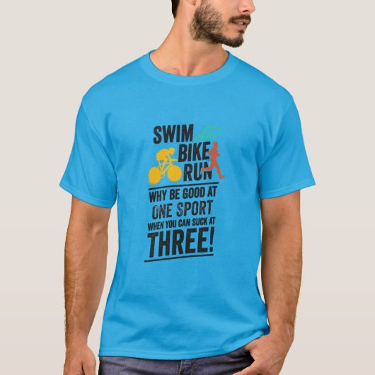 Zwem, fiets, ren - Triatlon T-shirt (Voorkant)