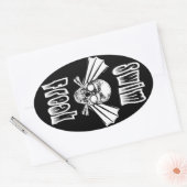 Zwem Freak ovale sticker (Envelop)