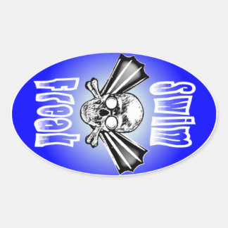 Zwem Freak Ovale Sticker