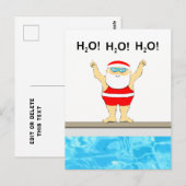 Zwem Kerstmis Briefkaart (Voorkant / Achterkant)