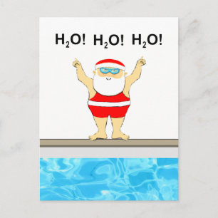 Zwem Kerstmis Briefkaart