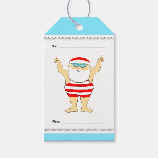 Zwem Kerstmis Cadeaulabel (Voorkant)