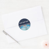Zwem Kerstmis Ronde Sticker (Envelop)