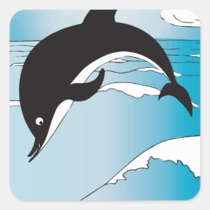 Zwem Met Dolfijnen Vierkante Sticker