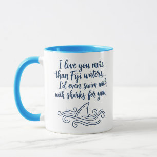 "Zwem Met Haaien" Liefdescitaat Mok