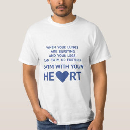 Zwem met hart motivatie teksten t-shirt