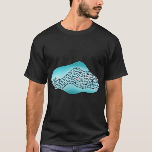 Zwem tegen de stroom in t-shirt (Voorkant)