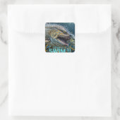 Zwem !! vierkante sticker (Tas)