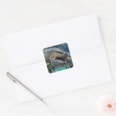 Zwem !! vierkante sticker (Envelop)