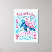 Zwem Vrij in de Zee Canvas Afdruk (Voorkant)
