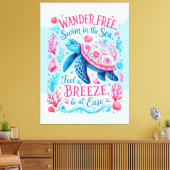 Zwem Vrij in de Zee Canvas Afdruk (Insitu (Woonkamer))