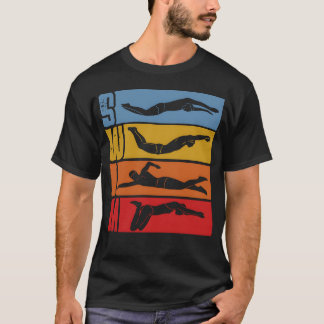 Zwem Zwemmer Watersport vintage familie T-shirt