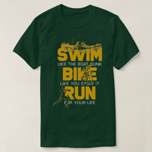 Zwemaandrijving met triathlon t-shirt (Design voorkant)