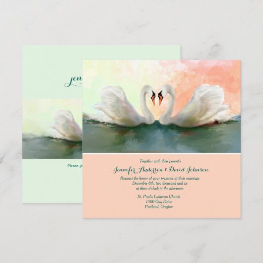 Zwemans op de uitnodiging voor een Sunset Custom W (Voorkant / Achterkant)