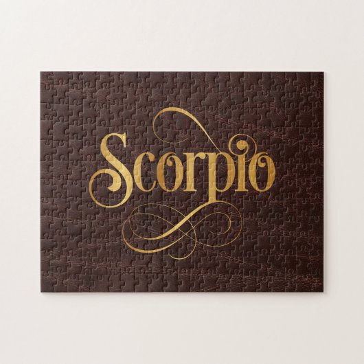 Zwematisch Manuscript Zodiac Sign Scorpio Gold op  Legpuzzel (Horizontaal)
