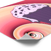 Zwematisch Paars Cupcake-ontwerp op Poster (Hoek)