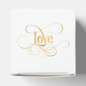 Zwematisch Script Calligraphy Love Gold op Black Bedankdoosjes (Bovenkant)