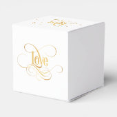 Zwematisch Script Calligraphy Love Gold op Black Bedankdoosjes (Achterkant)