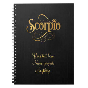 Zwematisch script voor Zodiac Sign Scorpio Gold op Notitieboek