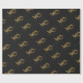 Zwematisch script Zodiac Sign Aries Gold op Black Cadeaupapier (Vlak)