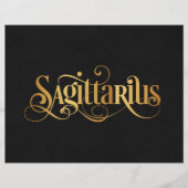 Zwematisch script Zodiac Sign Sagittarius Gold Bla Flyer (Voorkant)