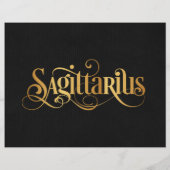 Zwematisch script Zodiac Sign Sagittarius Gold Bla Flyer (Achterkant)